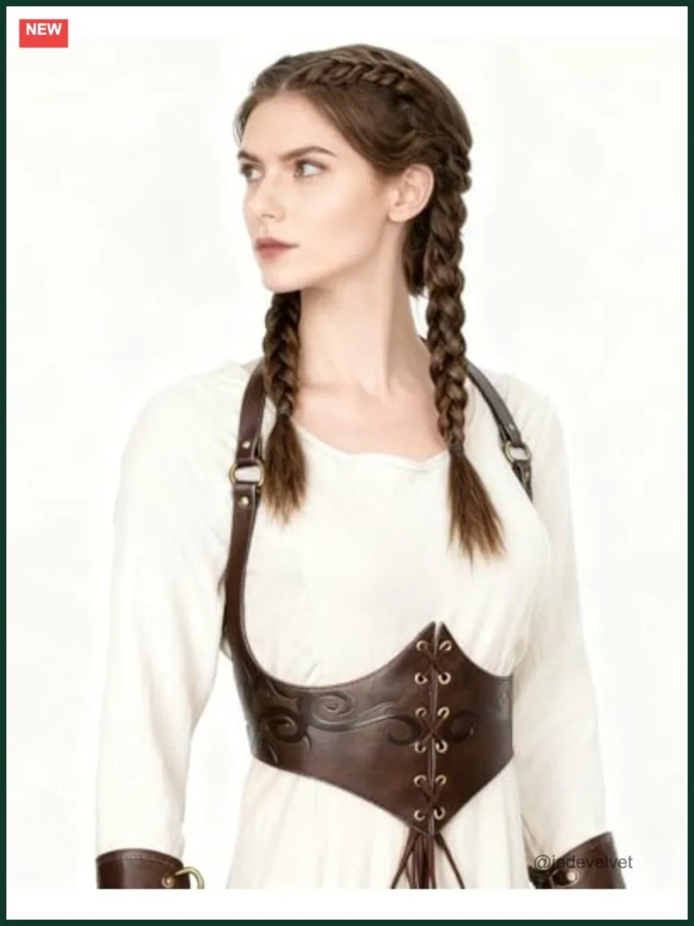 Faux Leather Corset Belt Renaissance Waist Cinch Medieval Viking Accessory
